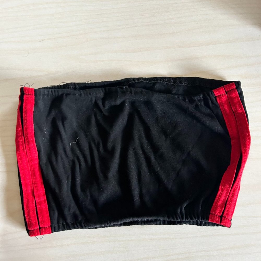 Blank/Red Striped Bandeau - Small -  Zaful